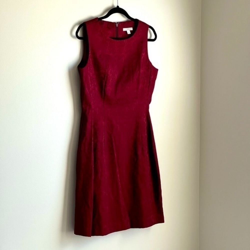 Eva Mendes New York & Company Burgundy Textured Mini‎ Dress